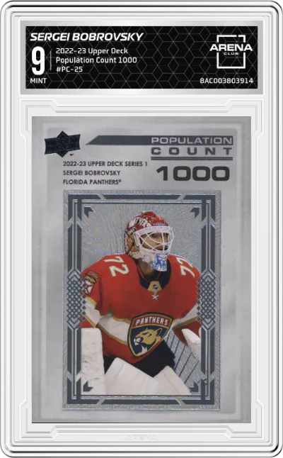 2022 Upper Deck Population Count 1000 Sergei Bobrovsky #PC-25 ARENA CLUB 9