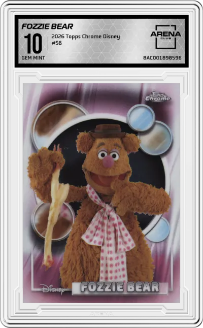 2026 Topps Chrome Disney Fozzie Bear #56 ARENA CLUB 10