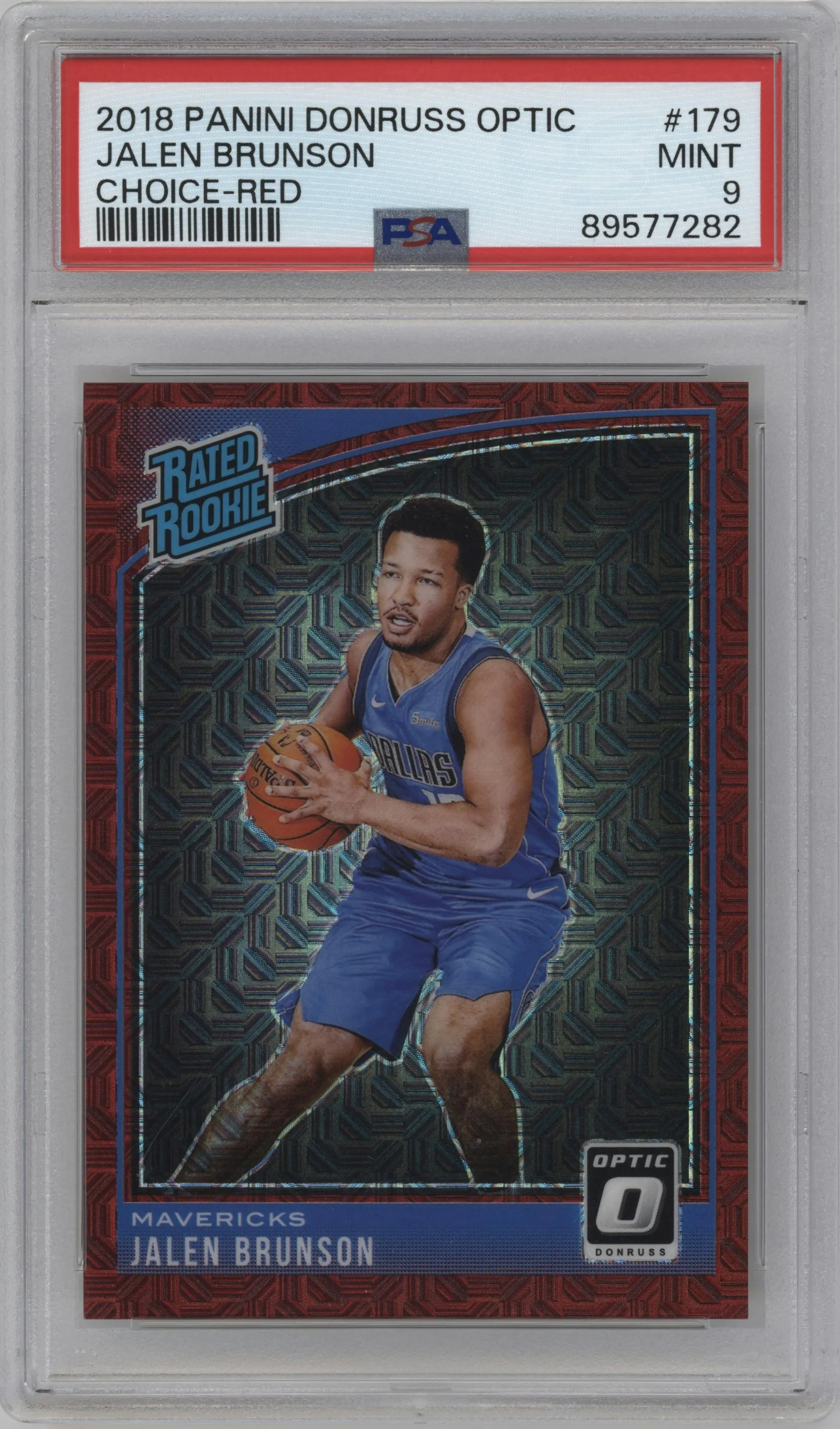 2018 Panini Donruss Optic Rated Rookie Jalen Brunson Choice Red #179 PSA 9