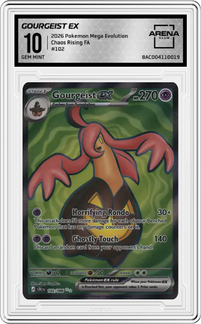 2026 Pokemon Mega Evolution Chaos Rising Gourgeist ex #102 ARENA CLUB 10