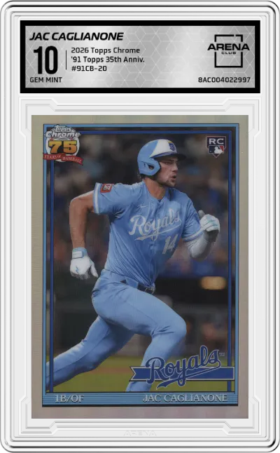 2026 Topps Chrome '91 Topps 35th Anniv. Jac Caglianone #91CB-20 ARENA CLUB 10