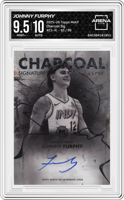 2025 Topps Motif Charcoal Sig. Johnny Furphy #CS-JC ARENA CLUB 9.5