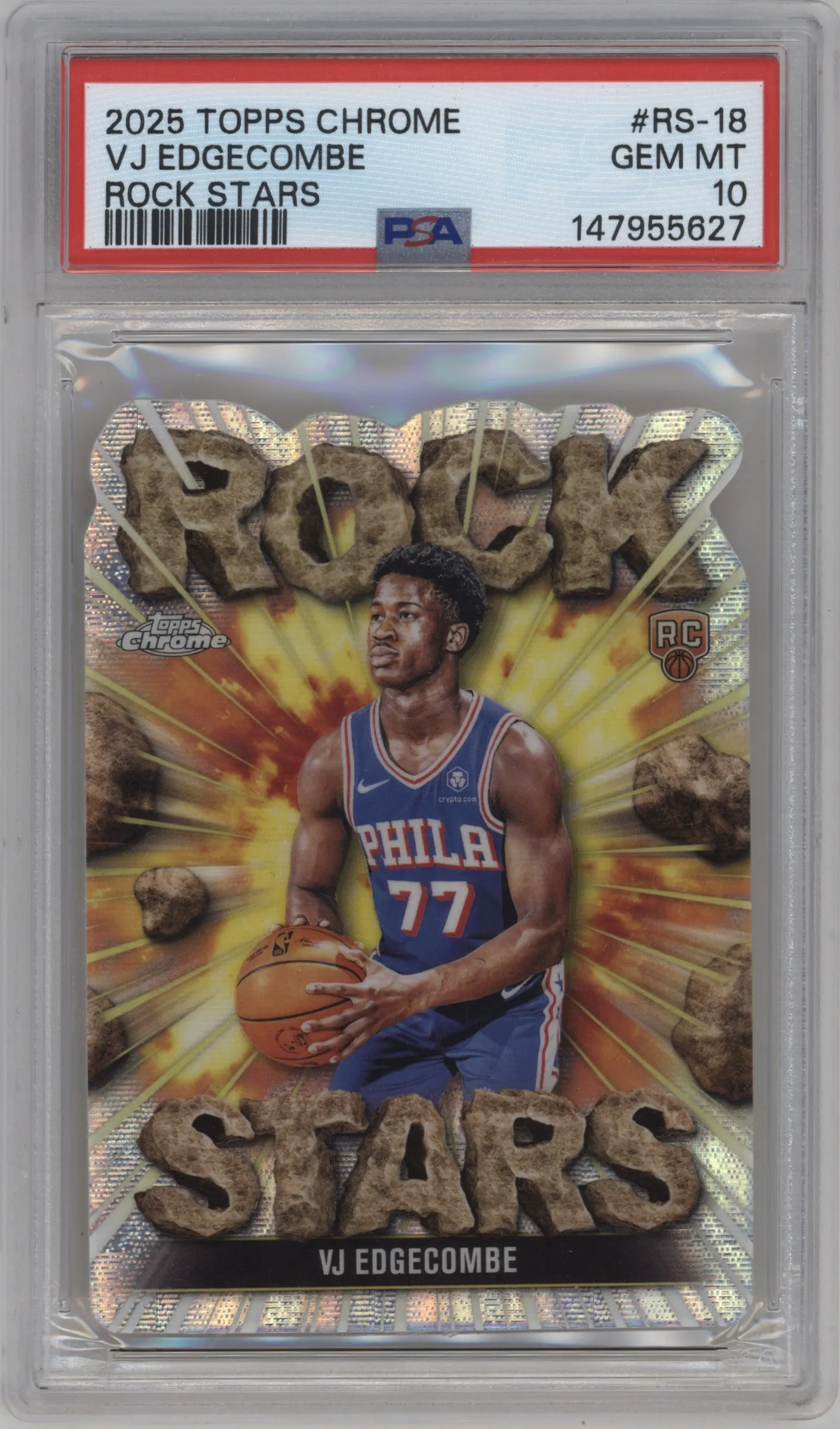 2025 Topps Chrome Rock Stars VJ Edgecombe #RS-18 PSA 10