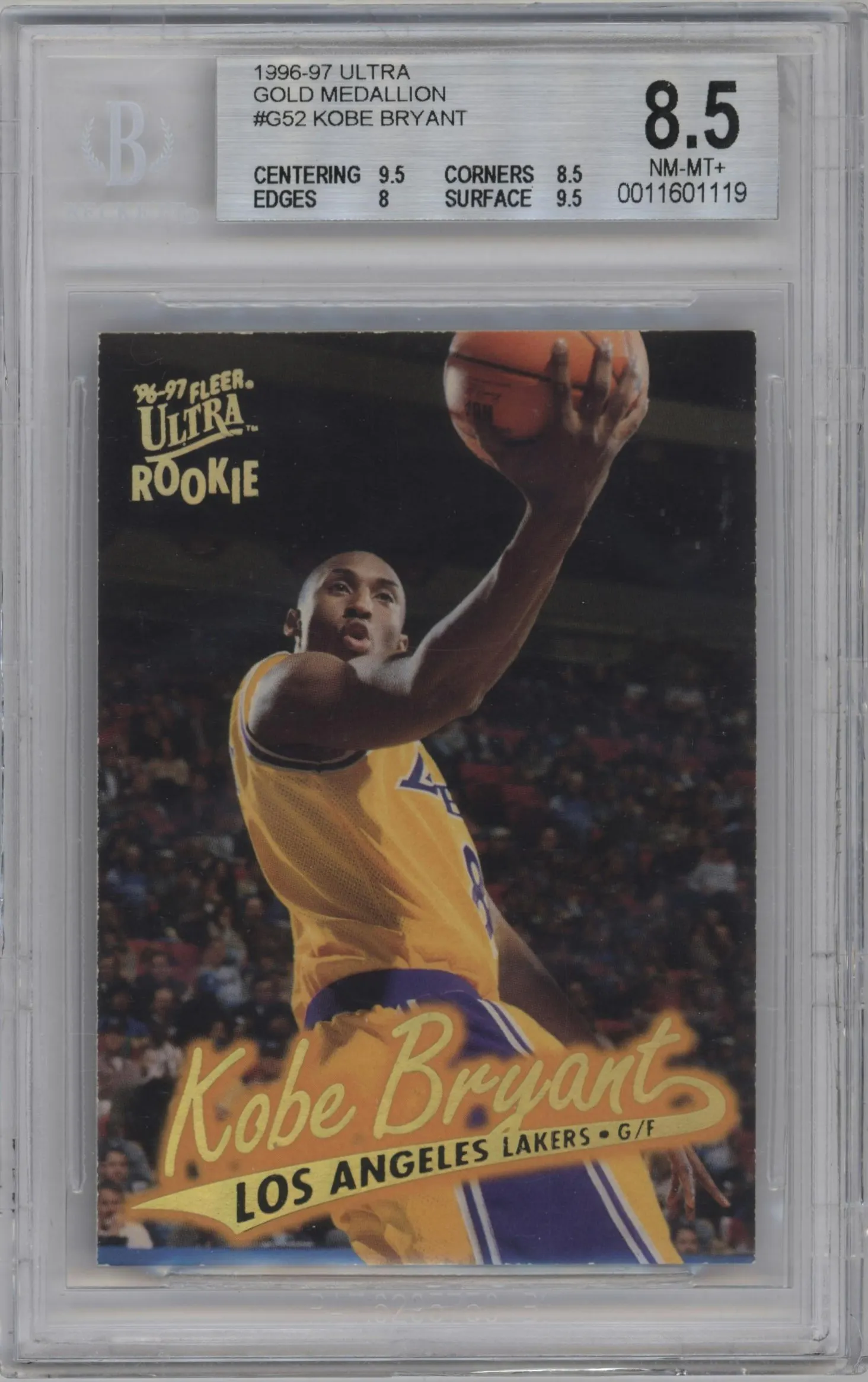 1996 Fleer Ultra Gold Medallion Kobe Bryant BGS 8.5