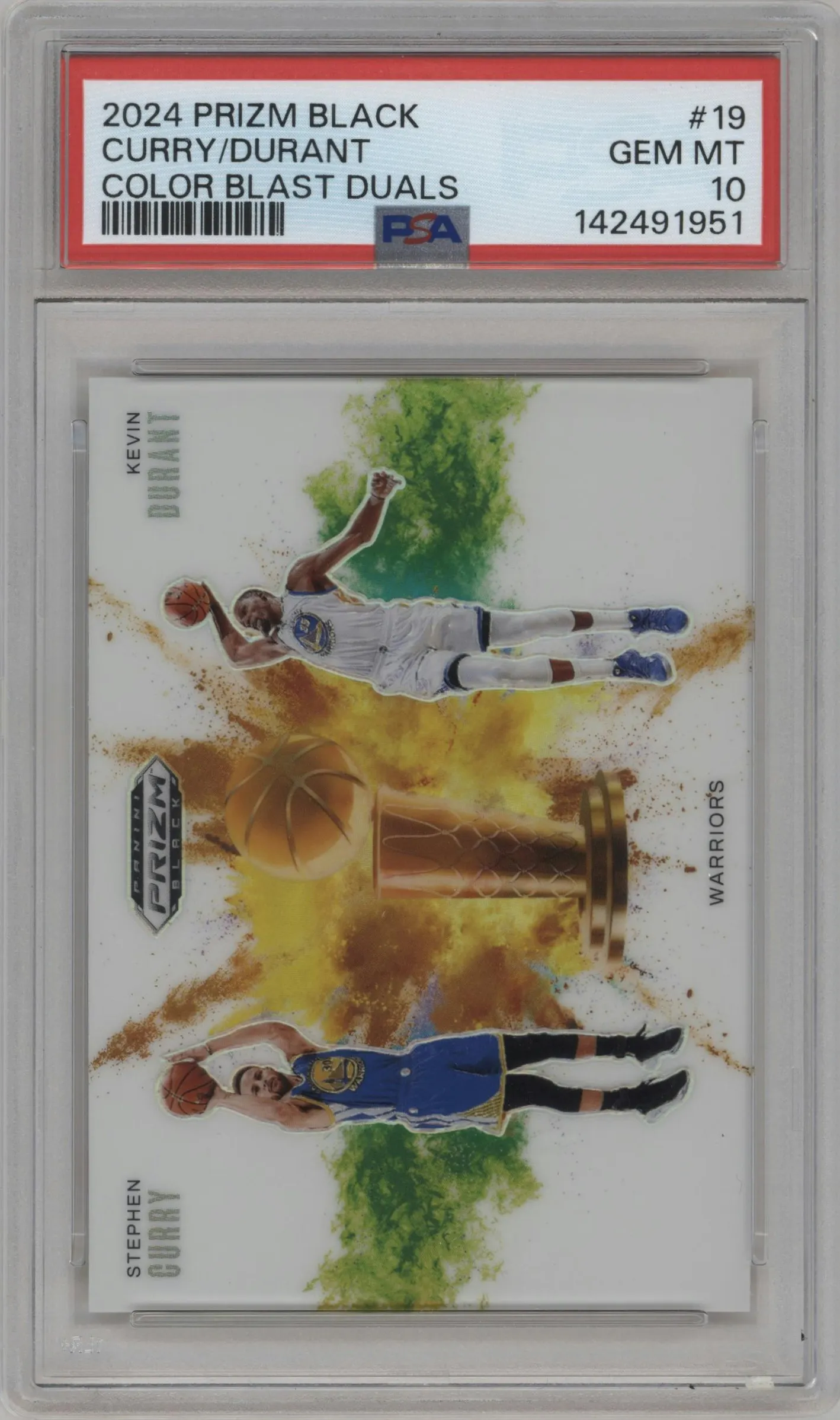 2024 Panini Prizm Black Color Blast Duals Stephen Curry/Kevin Durant #19 PSA 10