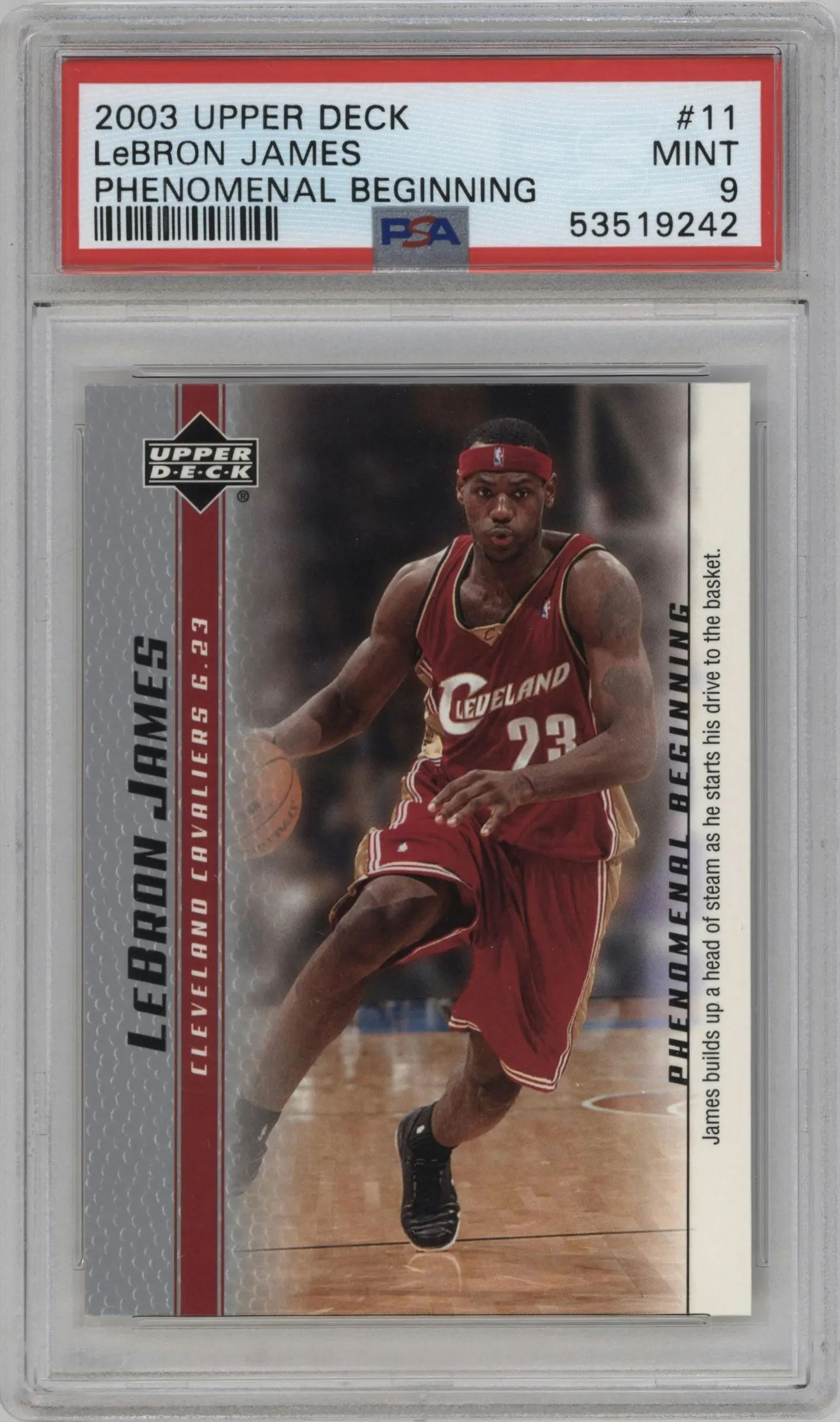 2003 Upper Deck Phenomenal Beginning LeBron James #11 PSA 9