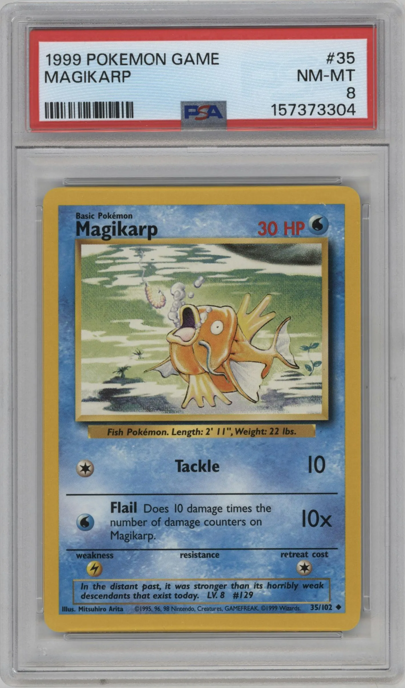1999 Pokemon Base Set Magikarp #35 PSA 8