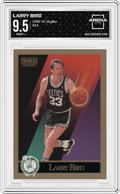 1990 SkyBox Larry Bird #14 ARENA CLUB 9.5
