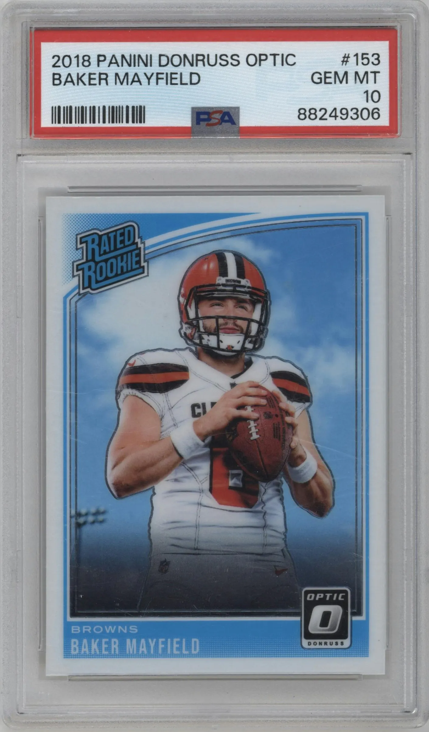 2018 Panini Donruss Optic Rated Rookie Baker Mayfield PSA 10