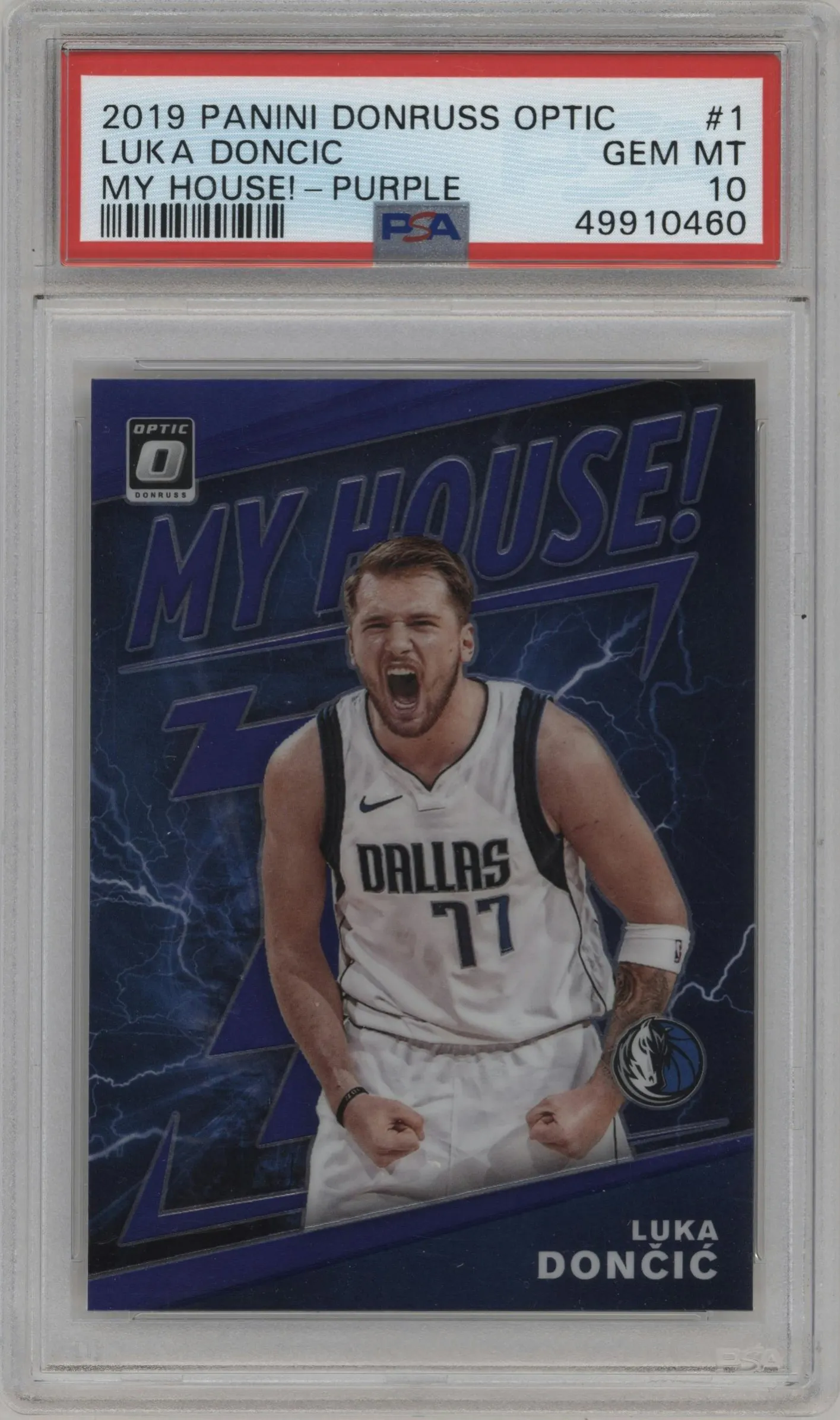 2019 Panini Donruss Optic My House! Luka Doncic Purple PSA 10