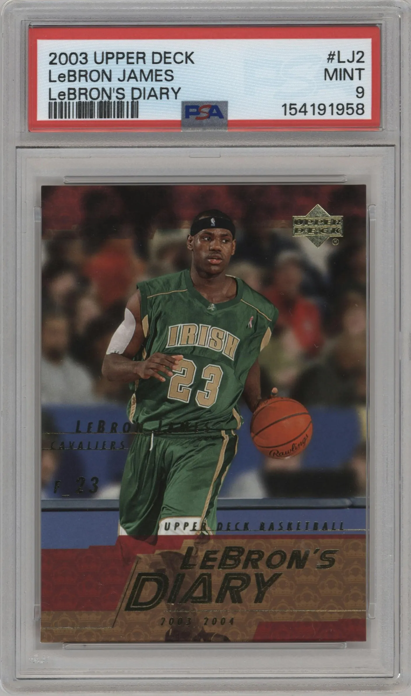2003 Upper Deck LeBron's Diary LeBron James #LJ2 PSA 9