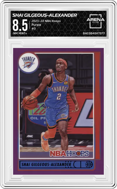 2021 Panini NBA Hoops Shai Gilgeous-Alexander Purple #3 ARENA CLUB 8.5