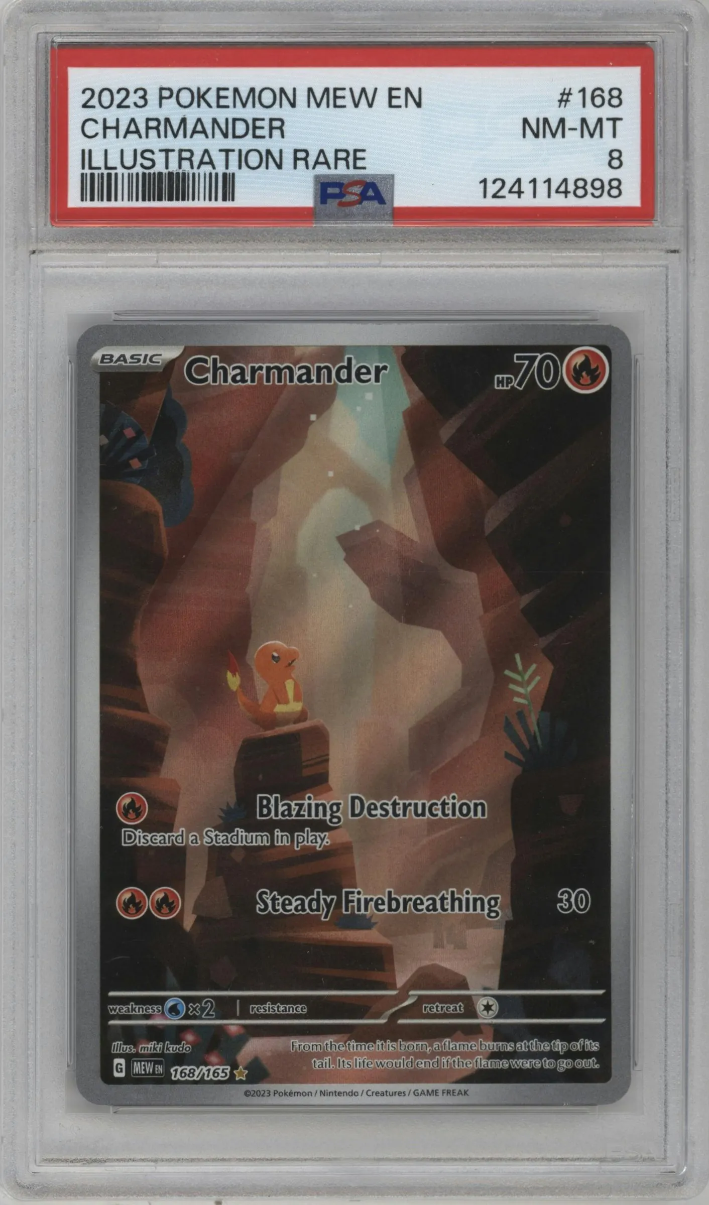 2023 Pokemon SV Charmander #168 PSA 8