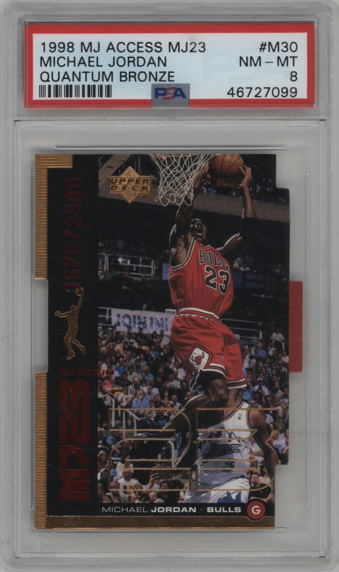 1998 Upper Deck MJ23 Quantum Michael Jordan Bronze #QMM30 PSA 8