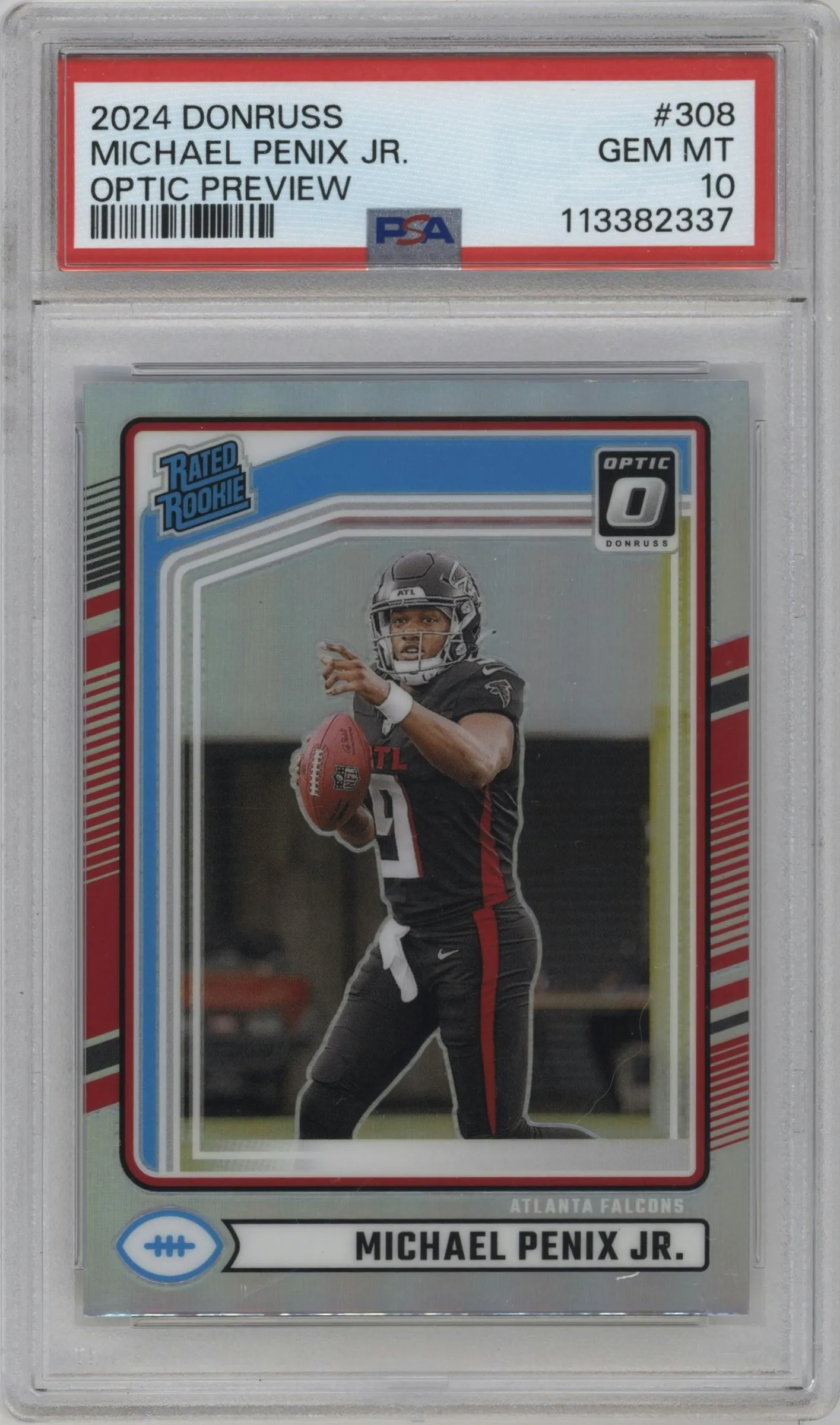 2024 Donruss Opt.Rtd.Rke.Prev. Michael Penix Jr. #308 PSA 10