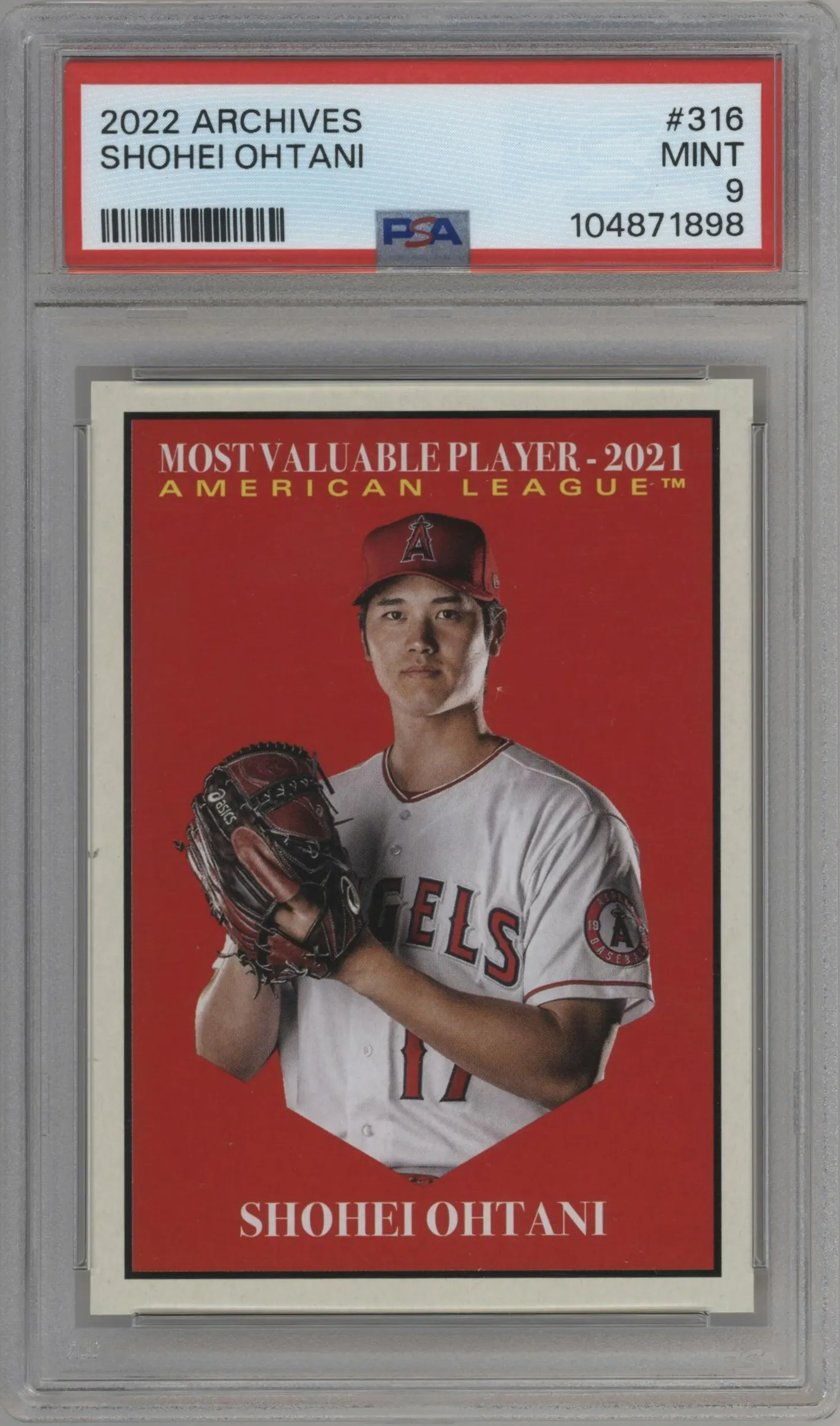2022 Topps Archives 1961 Topps MVP Shohei Ohtani #316 PSA 9