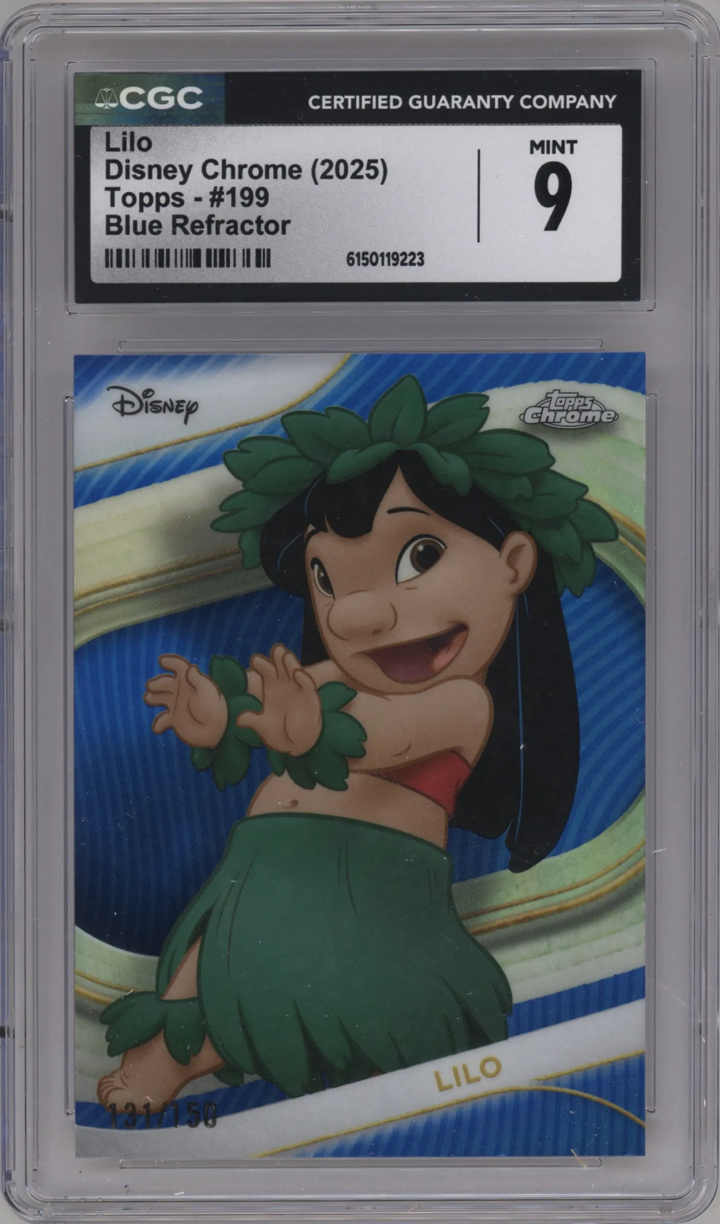 2025 Topps Chrome Disney Lilo Blue Ref. #199 CGC 9