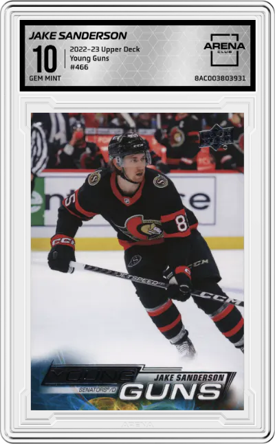 2022 Upper Deck Series 2 Young Guns Jake Sanderson #466 ARENA CLUB 10