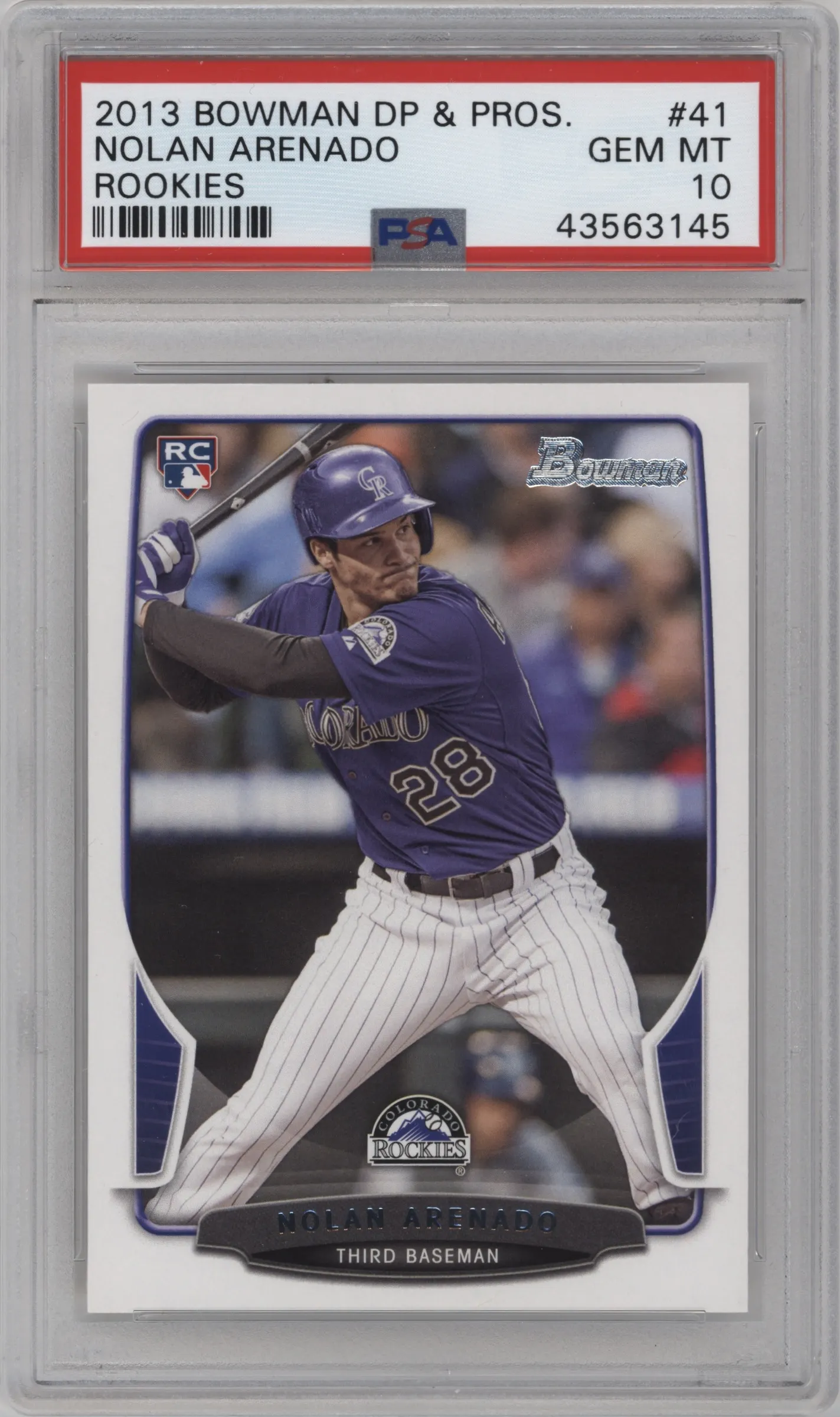 2013 Bowman Draft Picks & Prospects Nolan Arenado #41 PSA 10