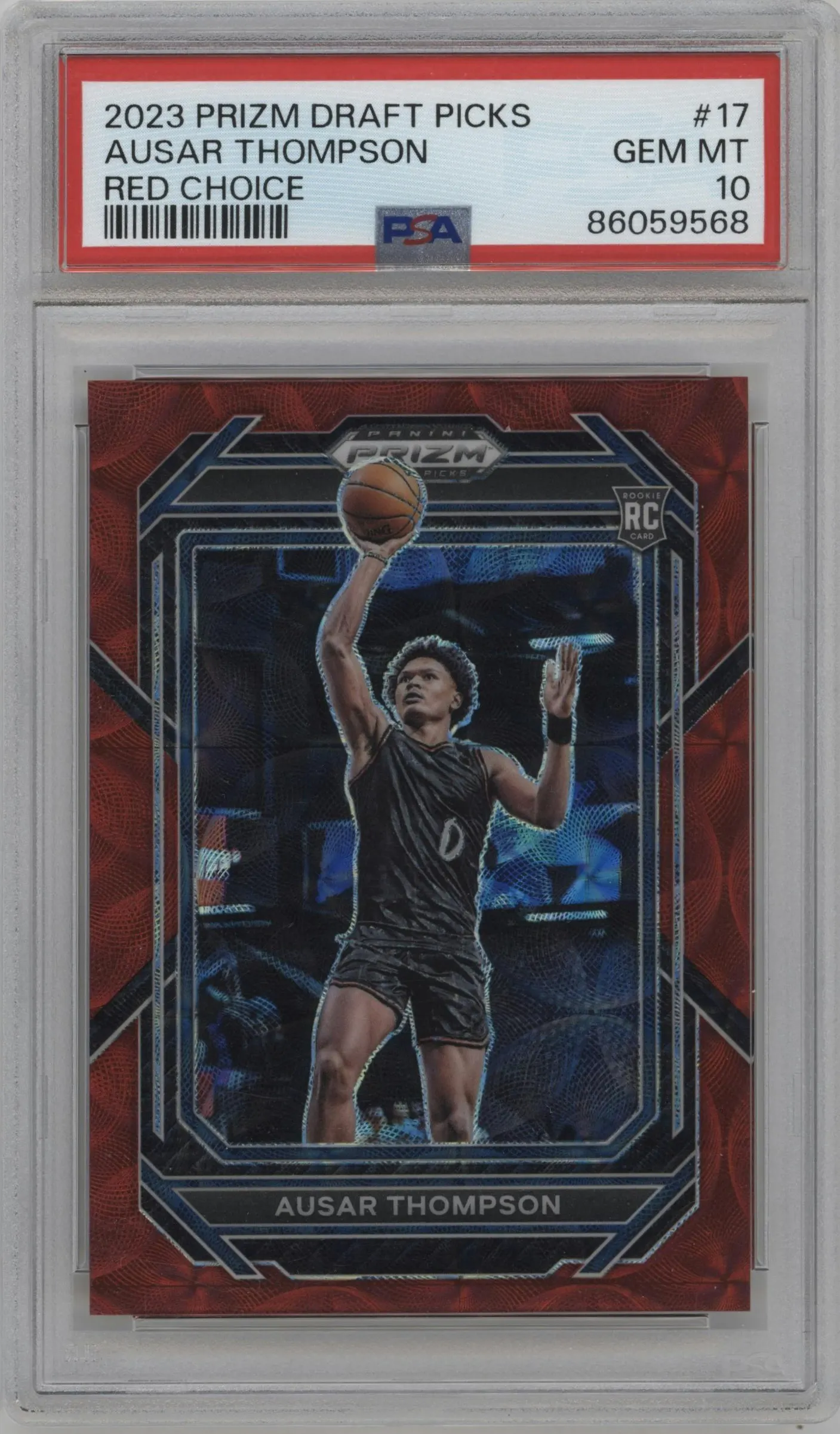2023 Panini Prizm Draft Picks Ausar Thompson Choice Red #17 PSA 10