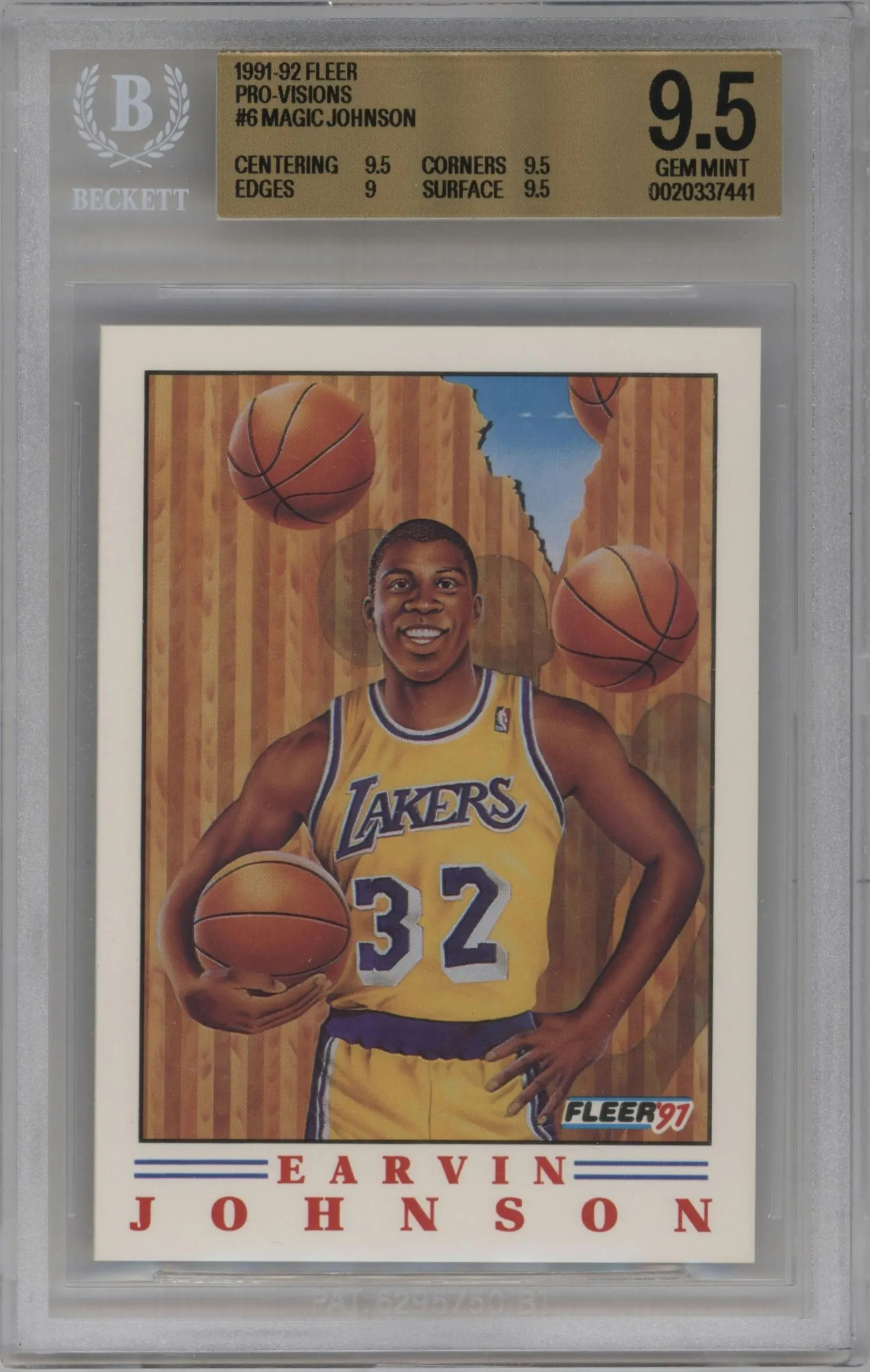 1991 Fleer Pro-Vision Earvin Johnson #6 BGS 9.5