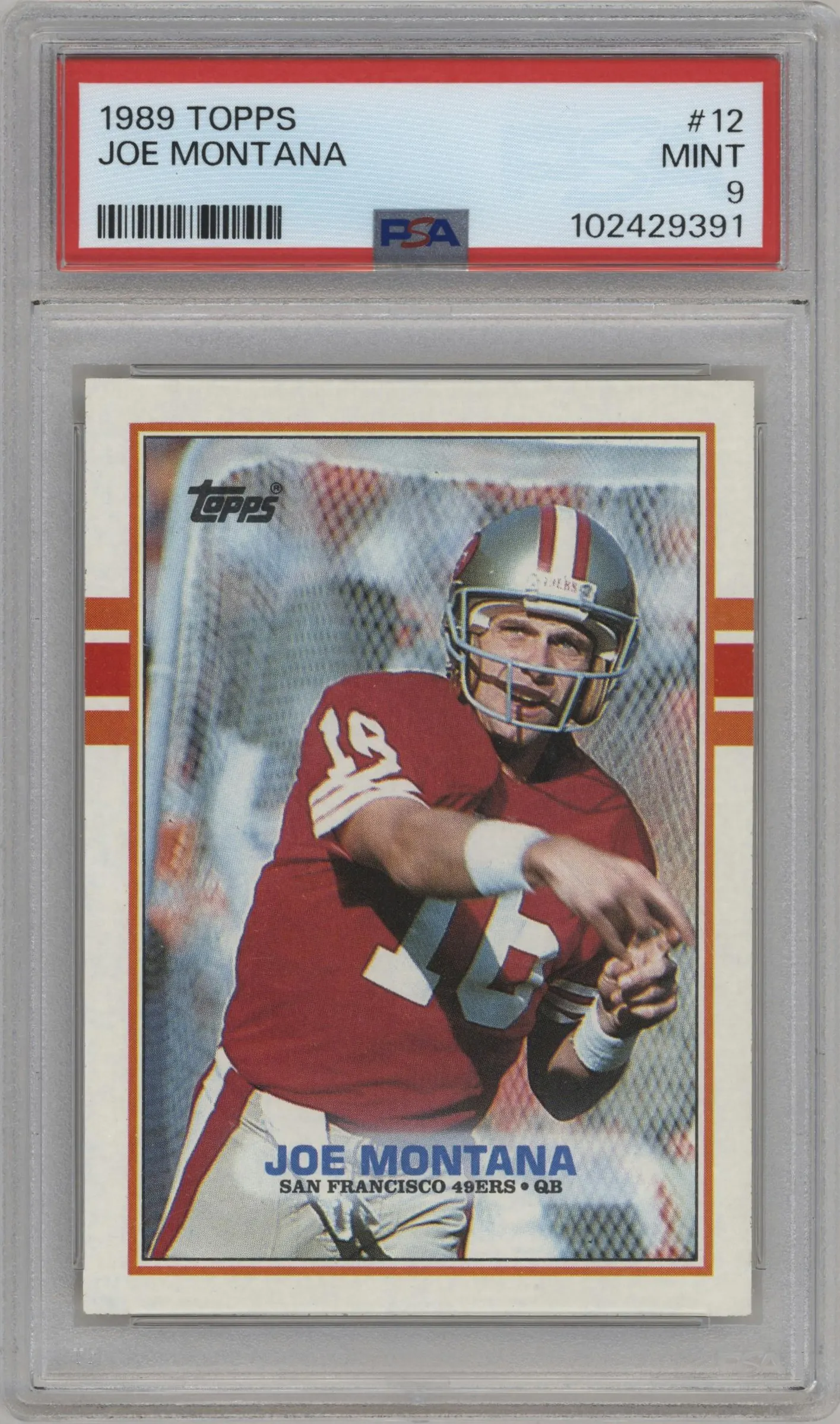 1989 Topps Joe Montana #12 PSA 9