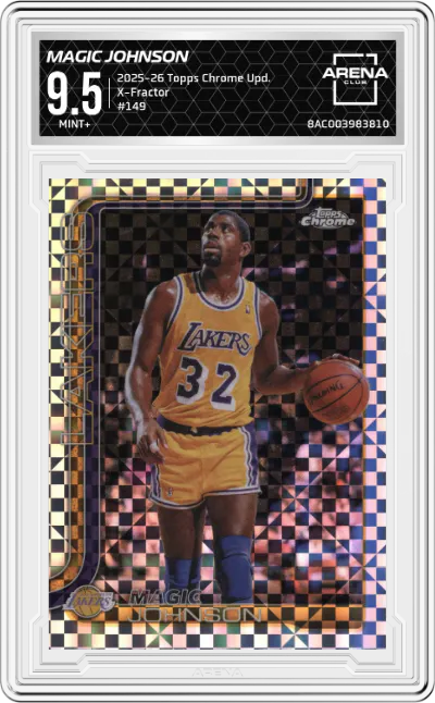 2025 Topps Chrome Update Magic Johnson X-Fractor #149 ARENA CLUB 9.5