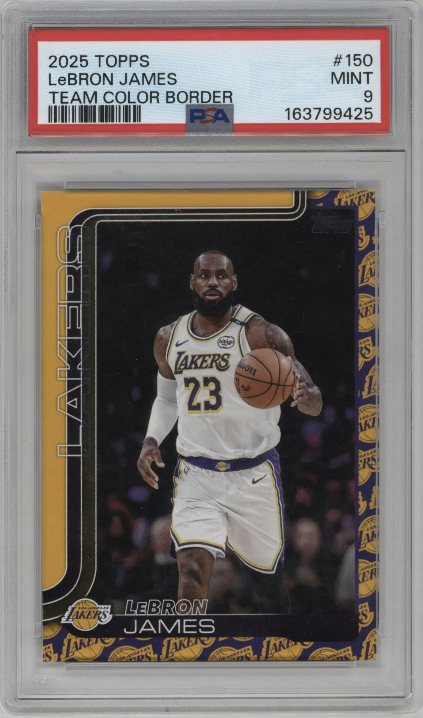 2025 Topps LeBron James Team Color Border #150 PSA 9