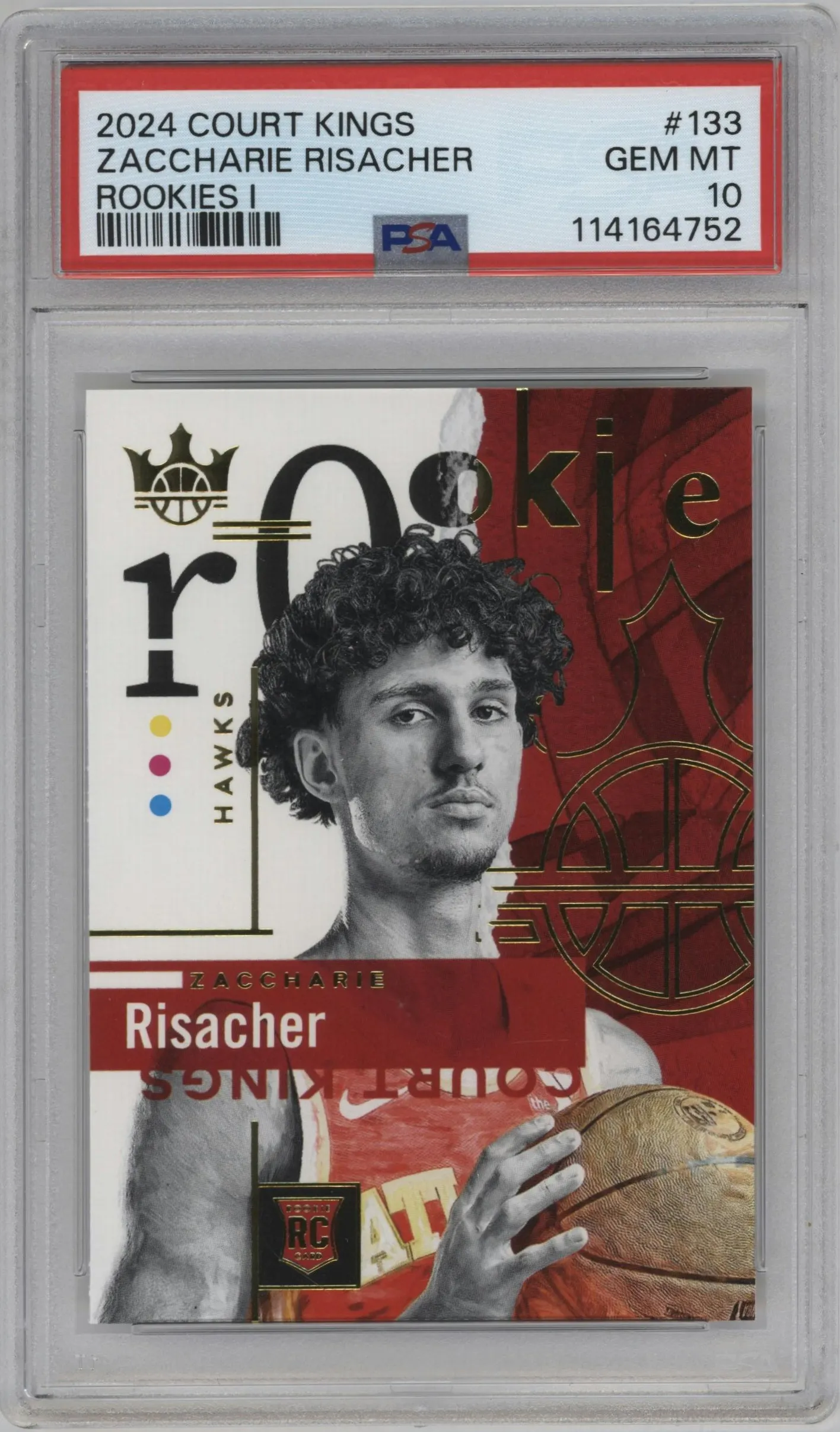 2024 Panini Court Kings Rookies I Zaccharie Risacher #133 PSA 10
