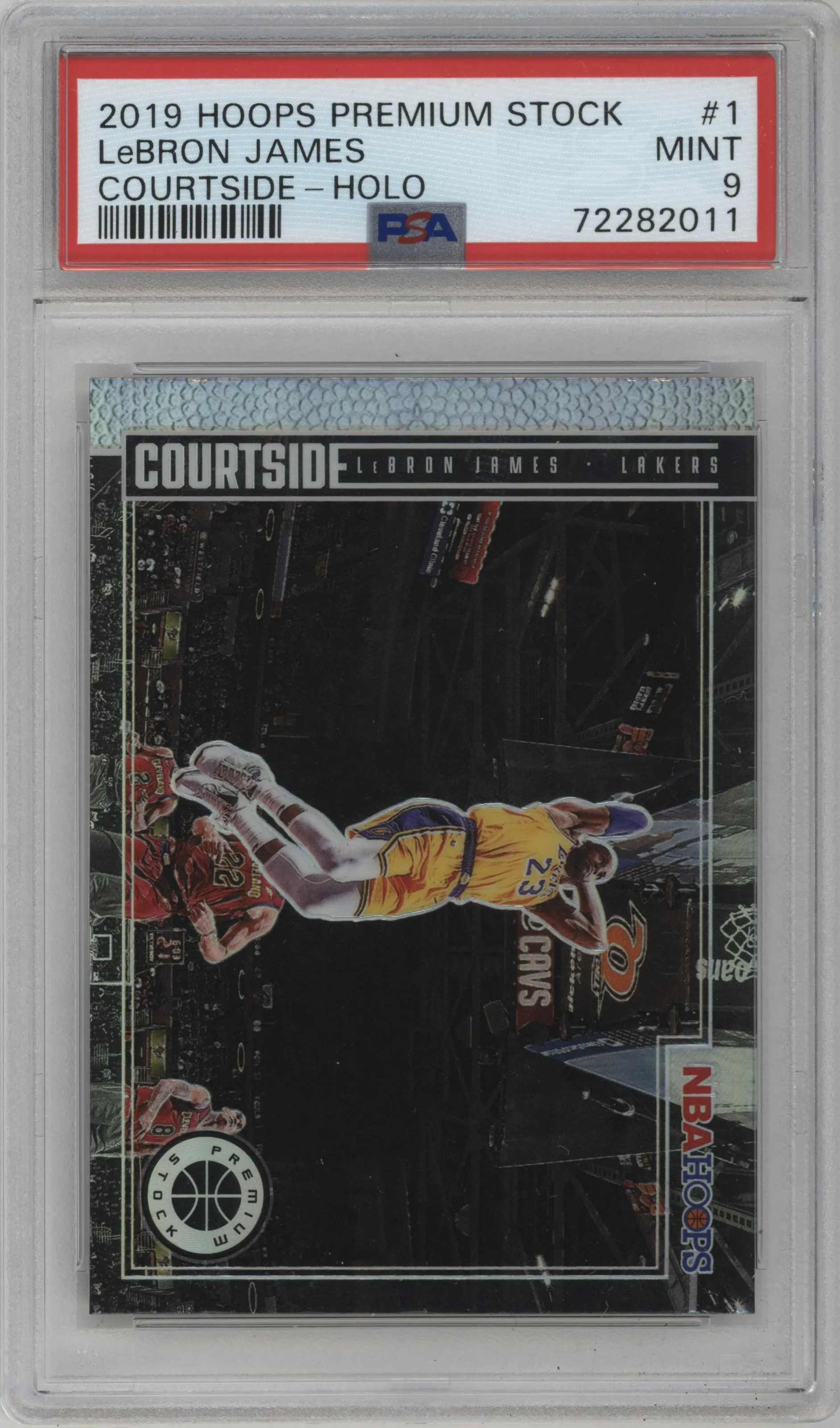 2019 Panini Hoops Premium Stock Courtside LeBron James Holo #1 PSA 9