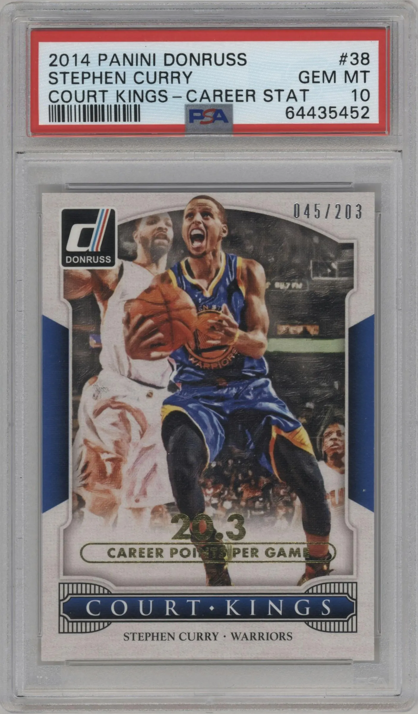 2014 Panini Donruss Court Kings Stephen Curry Stat Line Career #38 PSA 10