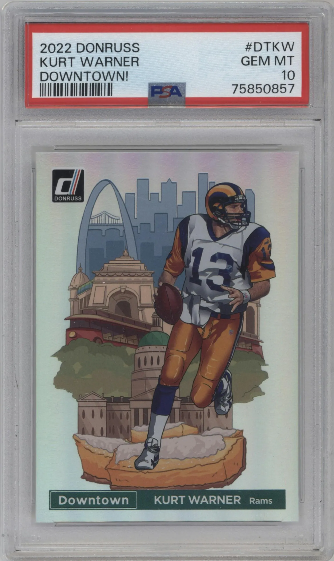 2022 Panini Donruss Downtown Kurt Warner #DT-KW PSA 10