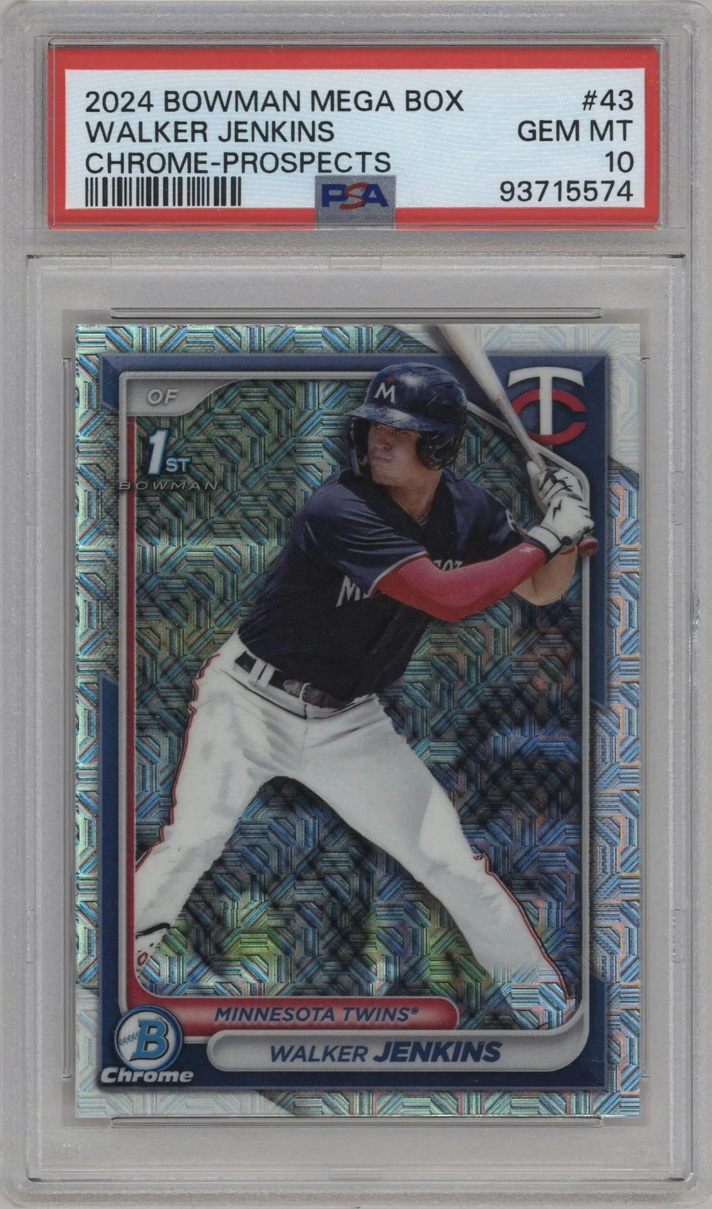 2024 Bowman Mega Box Chrome Pros. Walker Jenkins #BCP-43 PSA 10