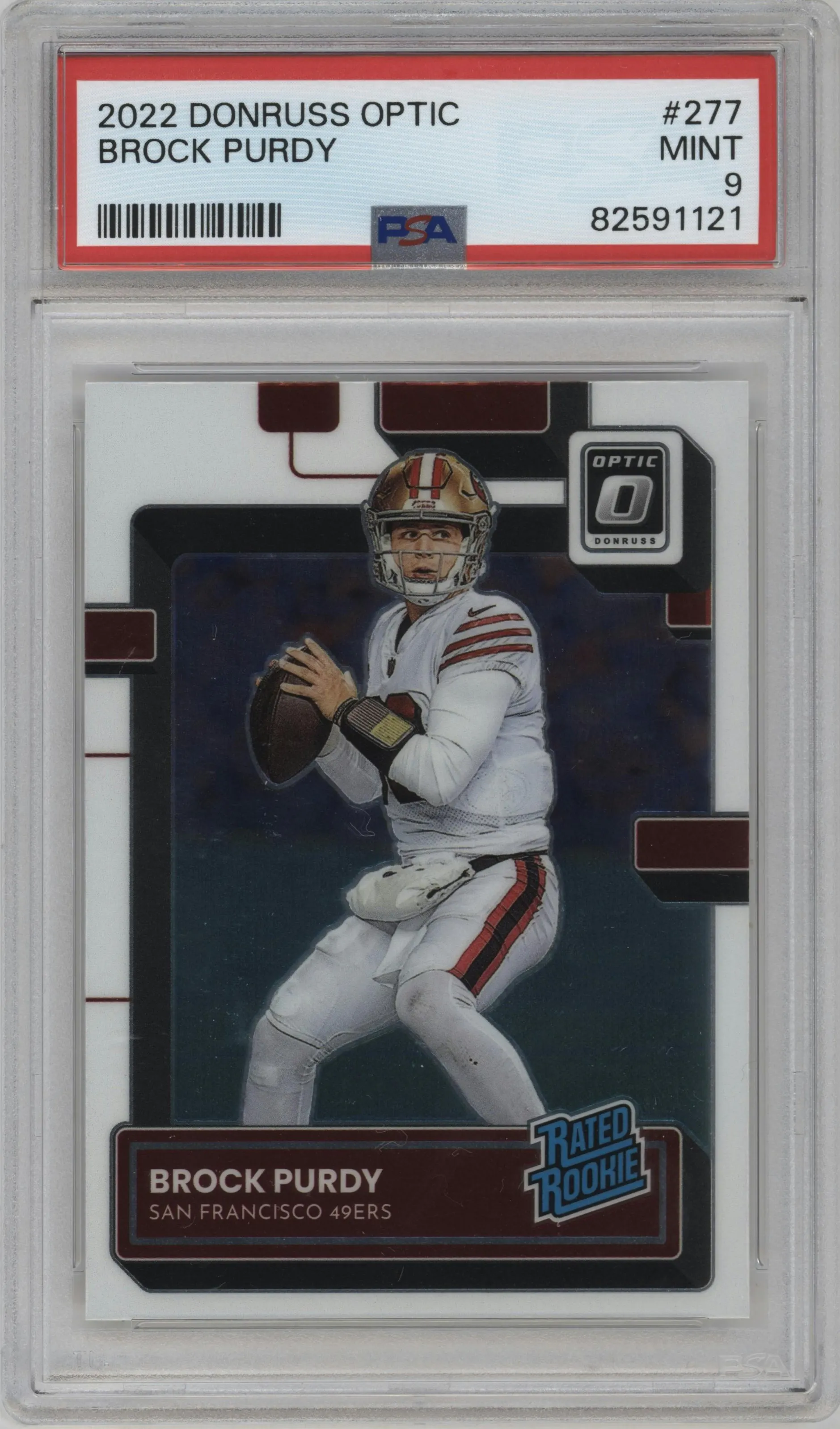 2022 Panini Donruss Optic Rated Rookie Brock Purdy #277 PSA 9