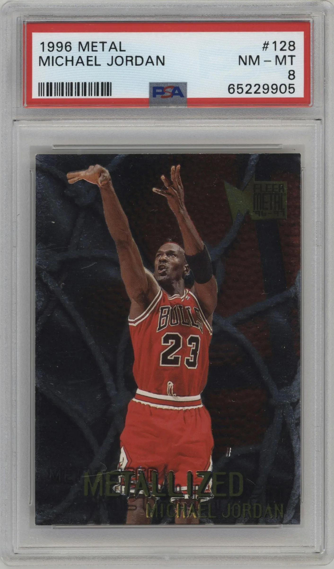 1996 Fleer Metal Michael Jordan #128 PSA 8