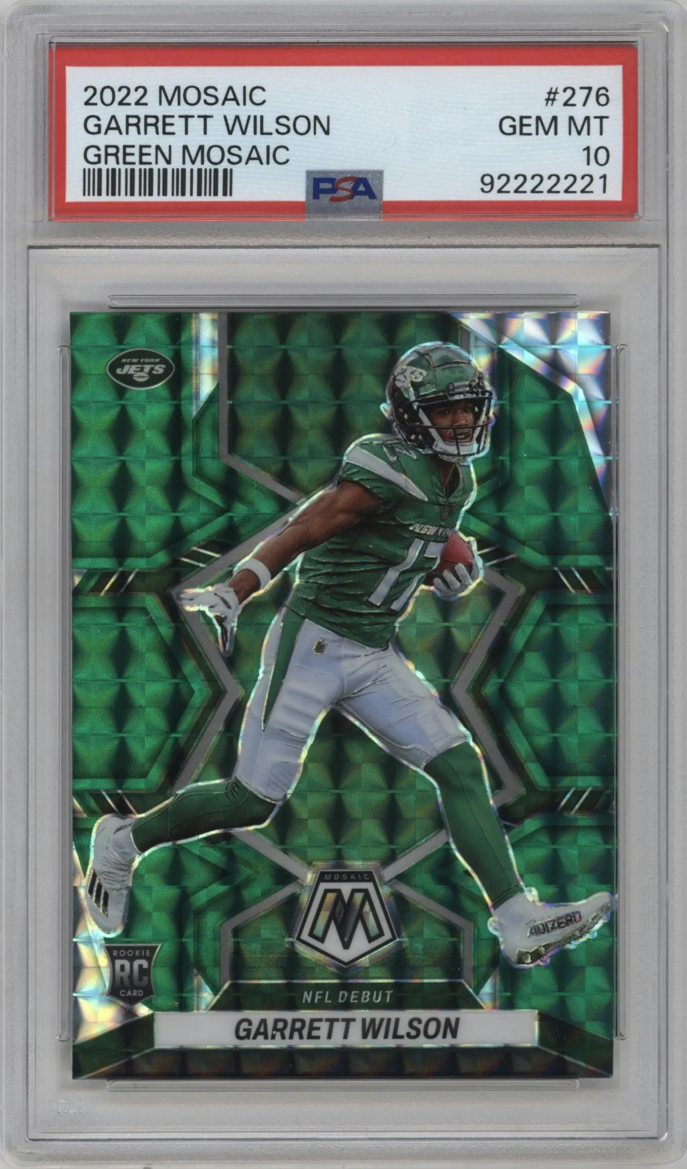 2022 Panini Mosaic Garrett Wilson Green Mosaic #276 PSA 10