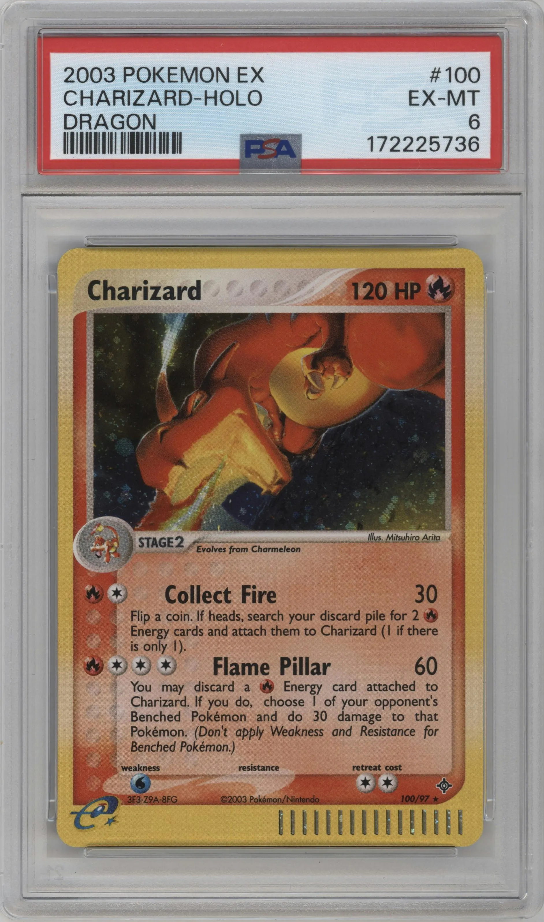 2003 Pokemon EX Dragon Charizard #100 PSA 6