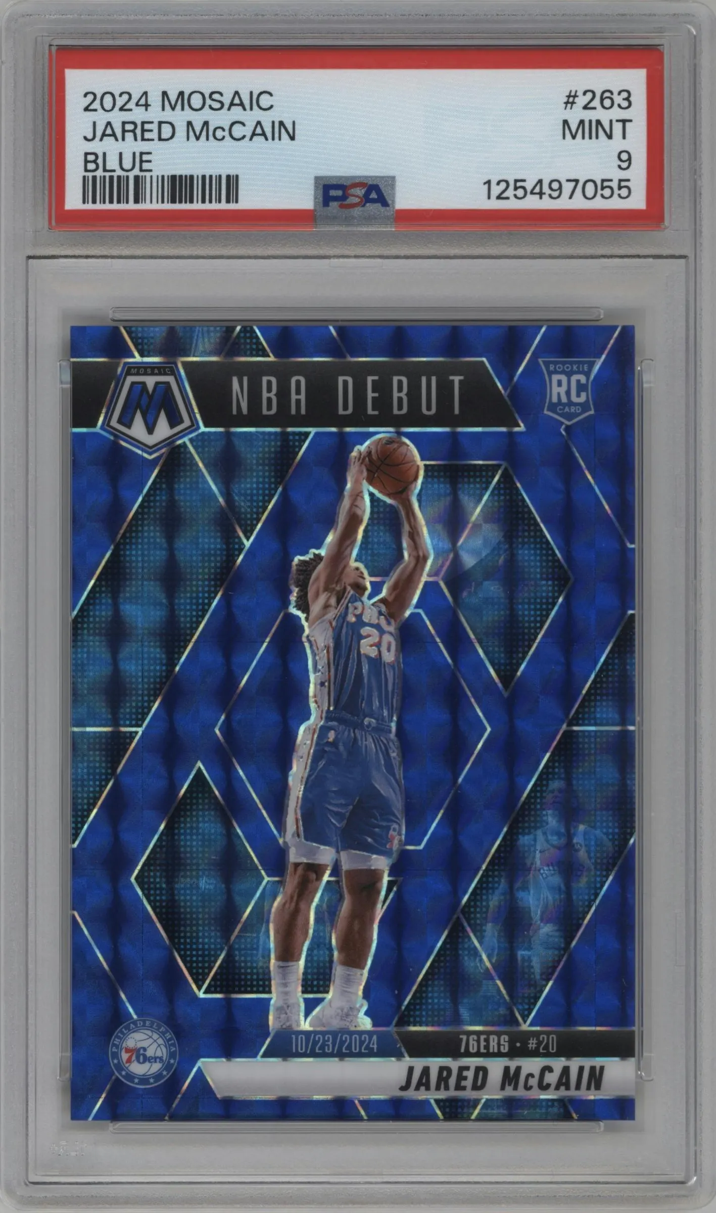 2024 Panini Mosaic Jared McCain Blue Mosaic #263 PSA 9
