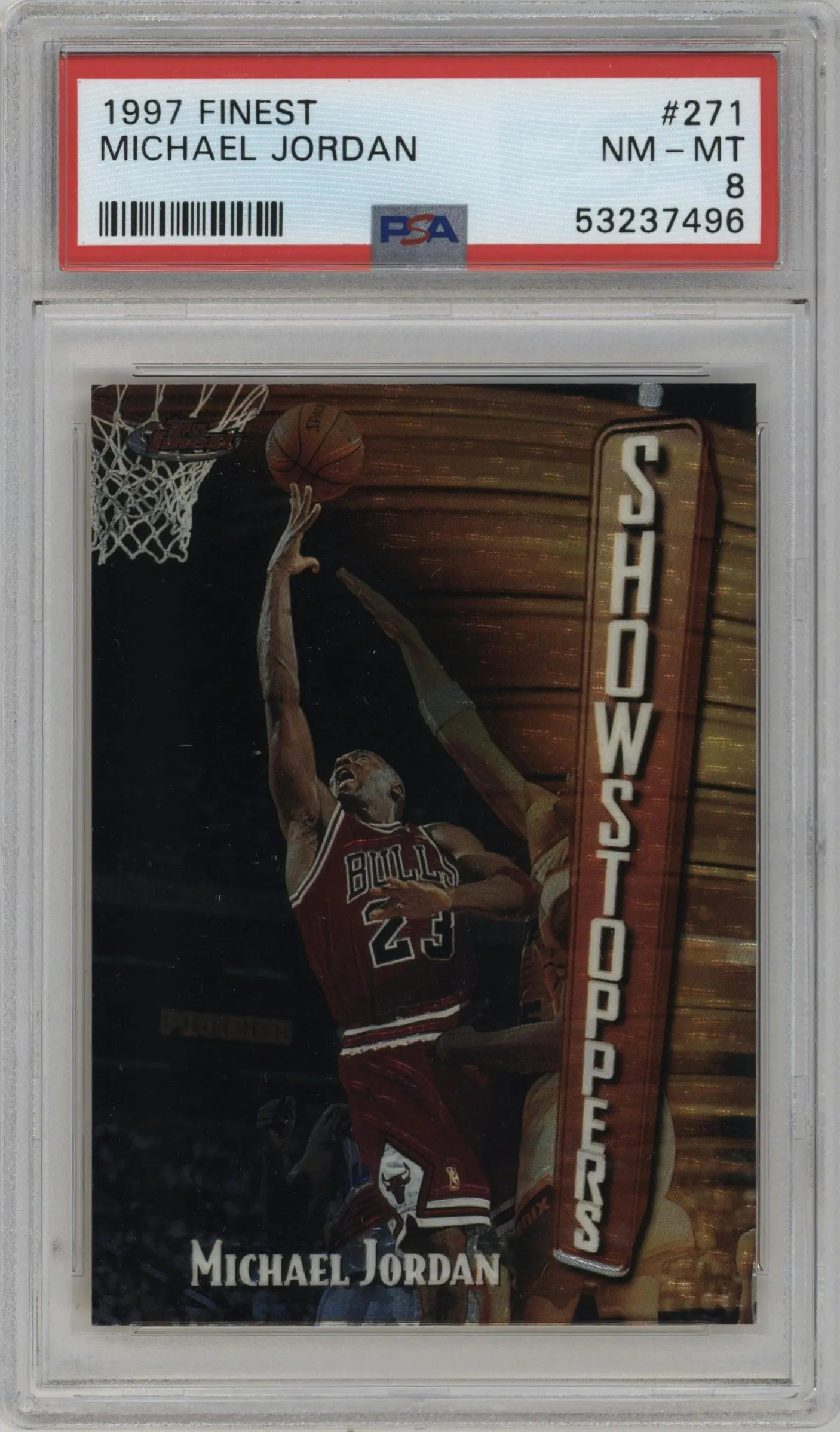 1997 Topps Finest Michael Jordan #271 PSA 8