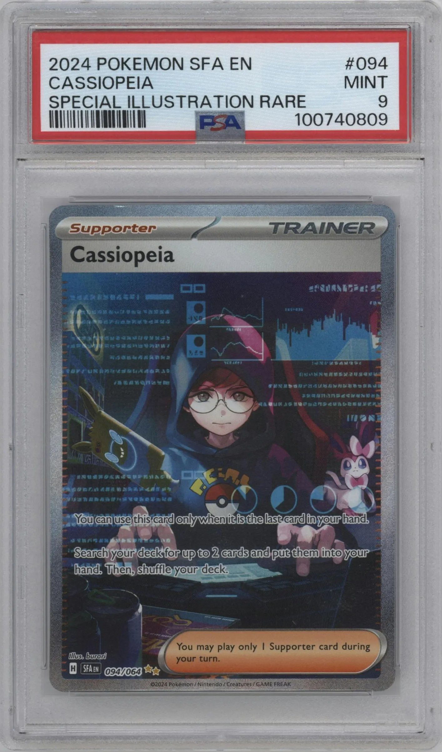 2024 Pokemon SV Shrouded Fable Cassiopeia #094 PSA 9