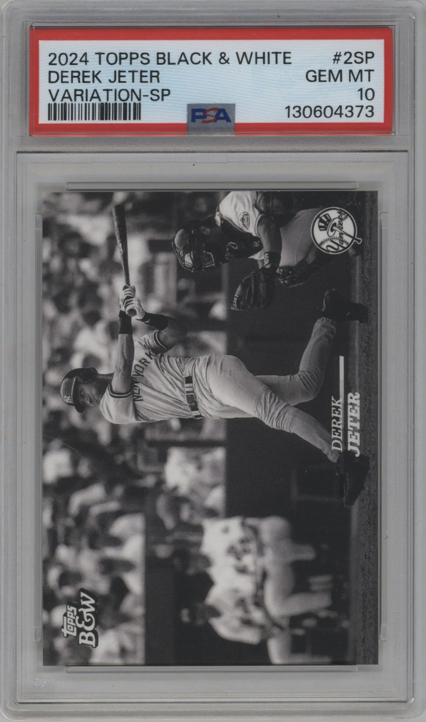 2024 Topps Black & White SP Image Var. Derek Jeter #2-SP PSA 10
