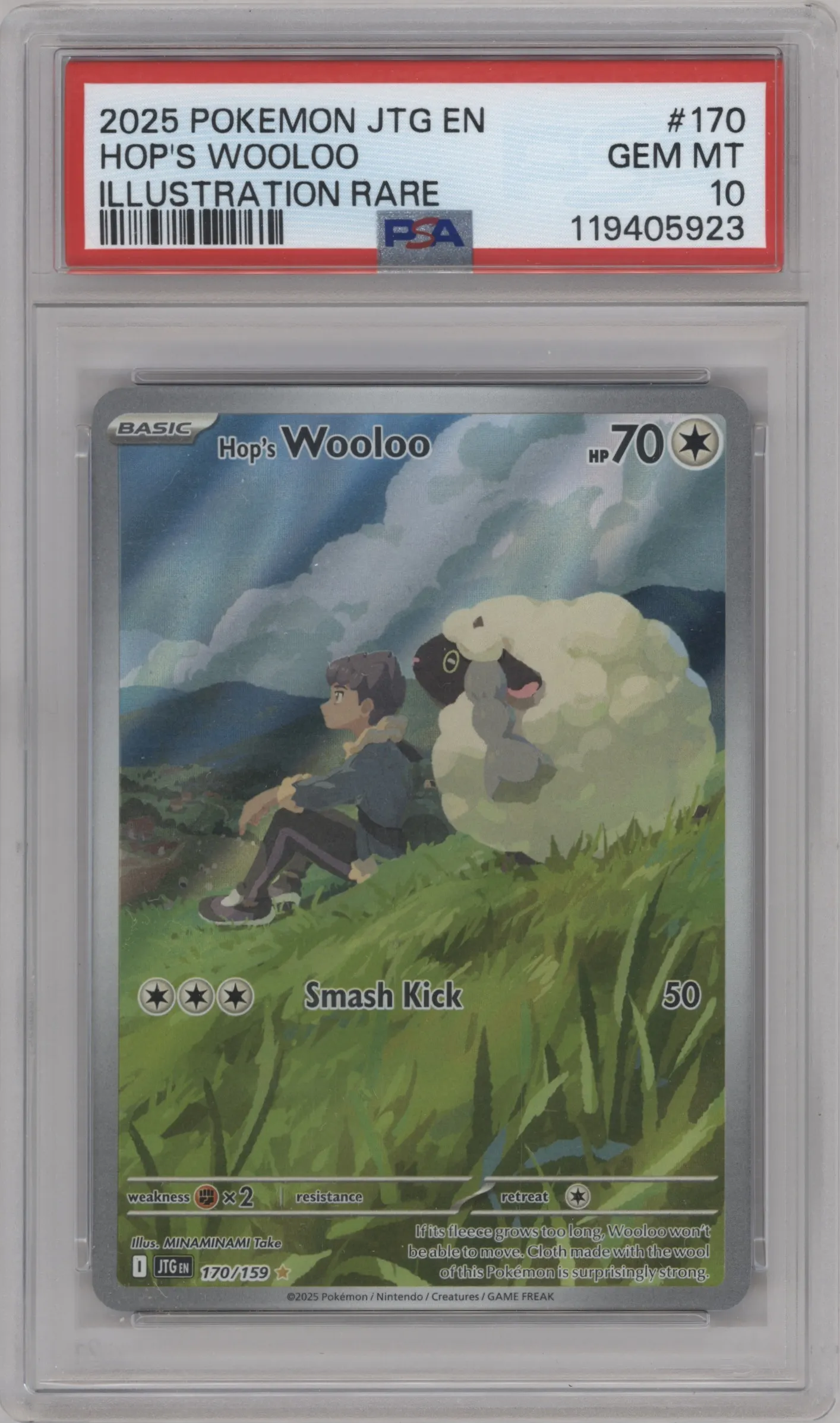 2025 Pokemon SV Journey Together Hop's Wooloo #170 PSA 10
