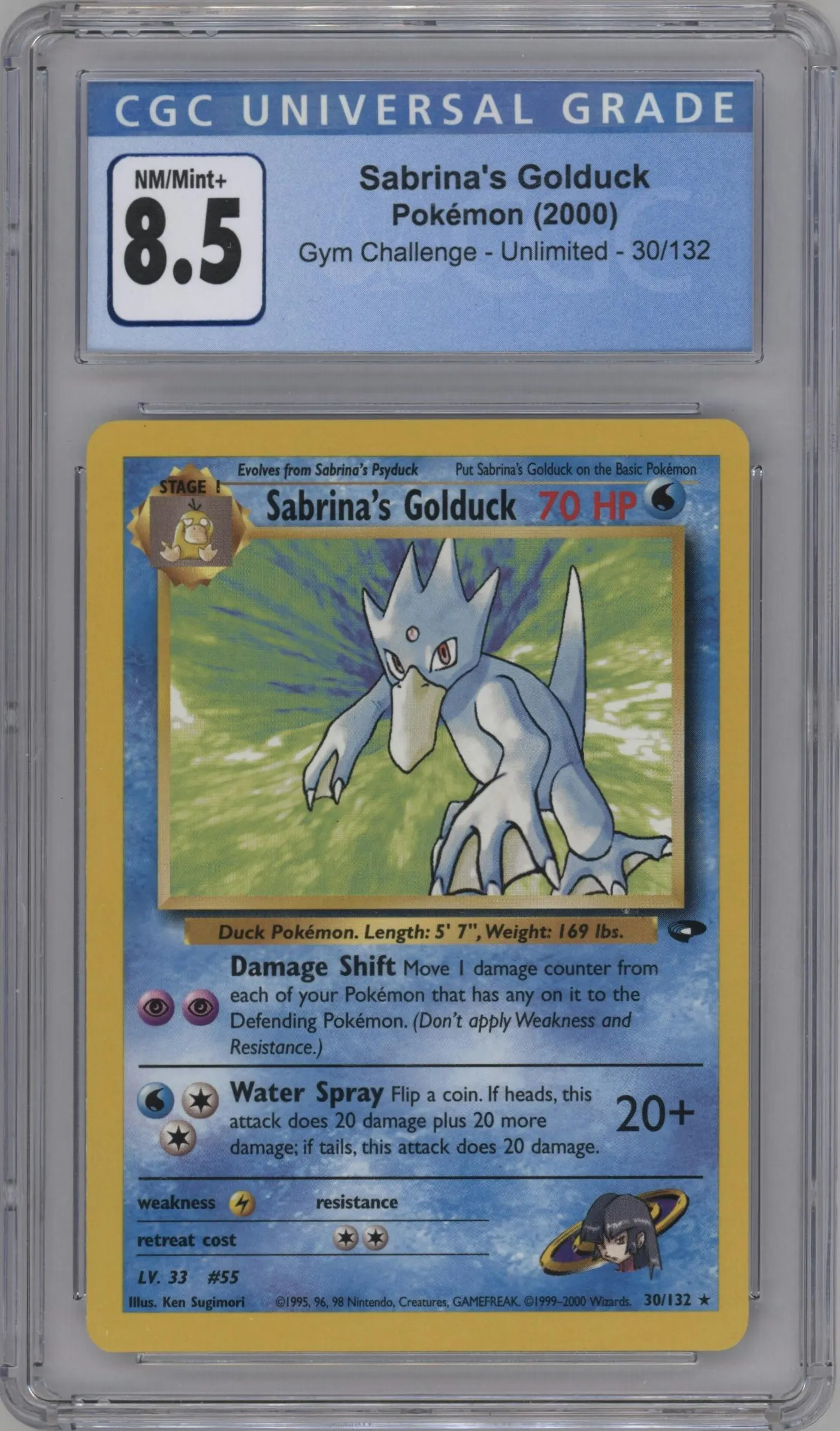 2000 Pokemon GH Gym Challenge Sabrina's Golduck #30 CGC 8.5
