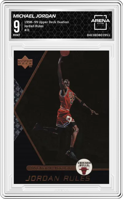 1998 Upper Deck Ovation Jordan Rules Michael Jordan #J1 ARENA CLUB 9