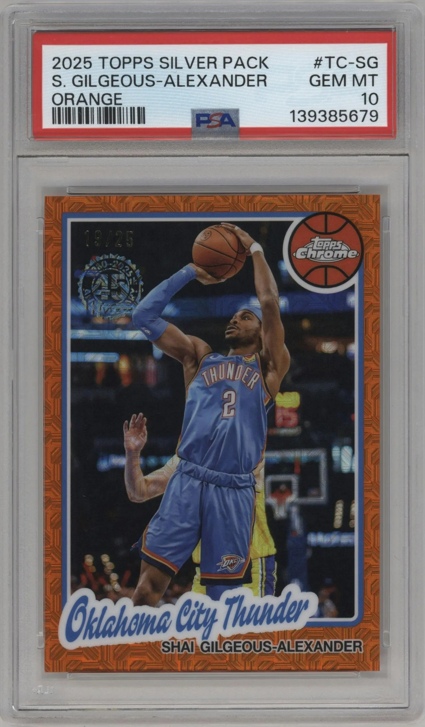 2025 Topps Chrome 1980-81 Shai Gilgeous-Alexnader Orange #TC-SG PSA 10