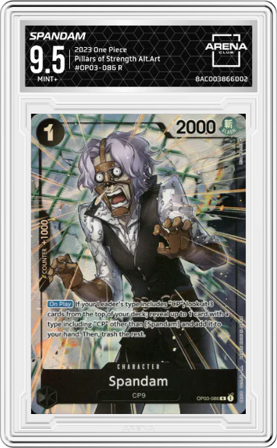 2023 One Piece Pillars of Strength Spandam Alternate Art ARENA CLUB 9.5