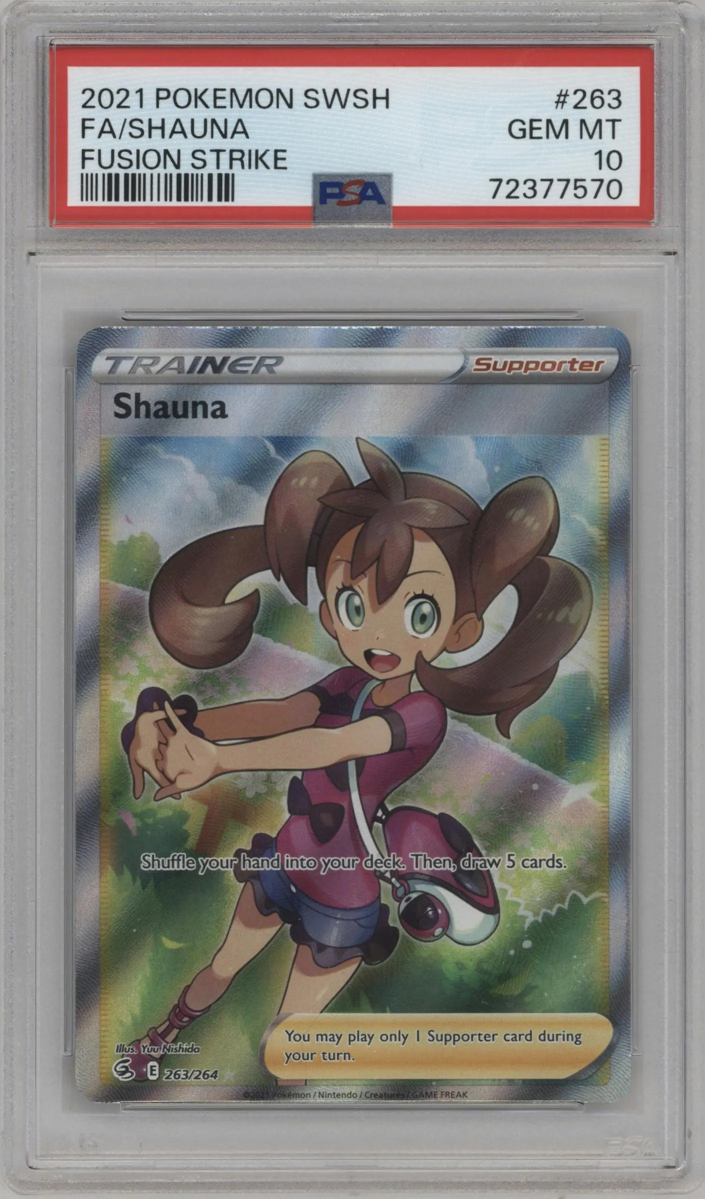 2021 Pokemon SWSH Fusion Strike Shauna #263 PSA 10