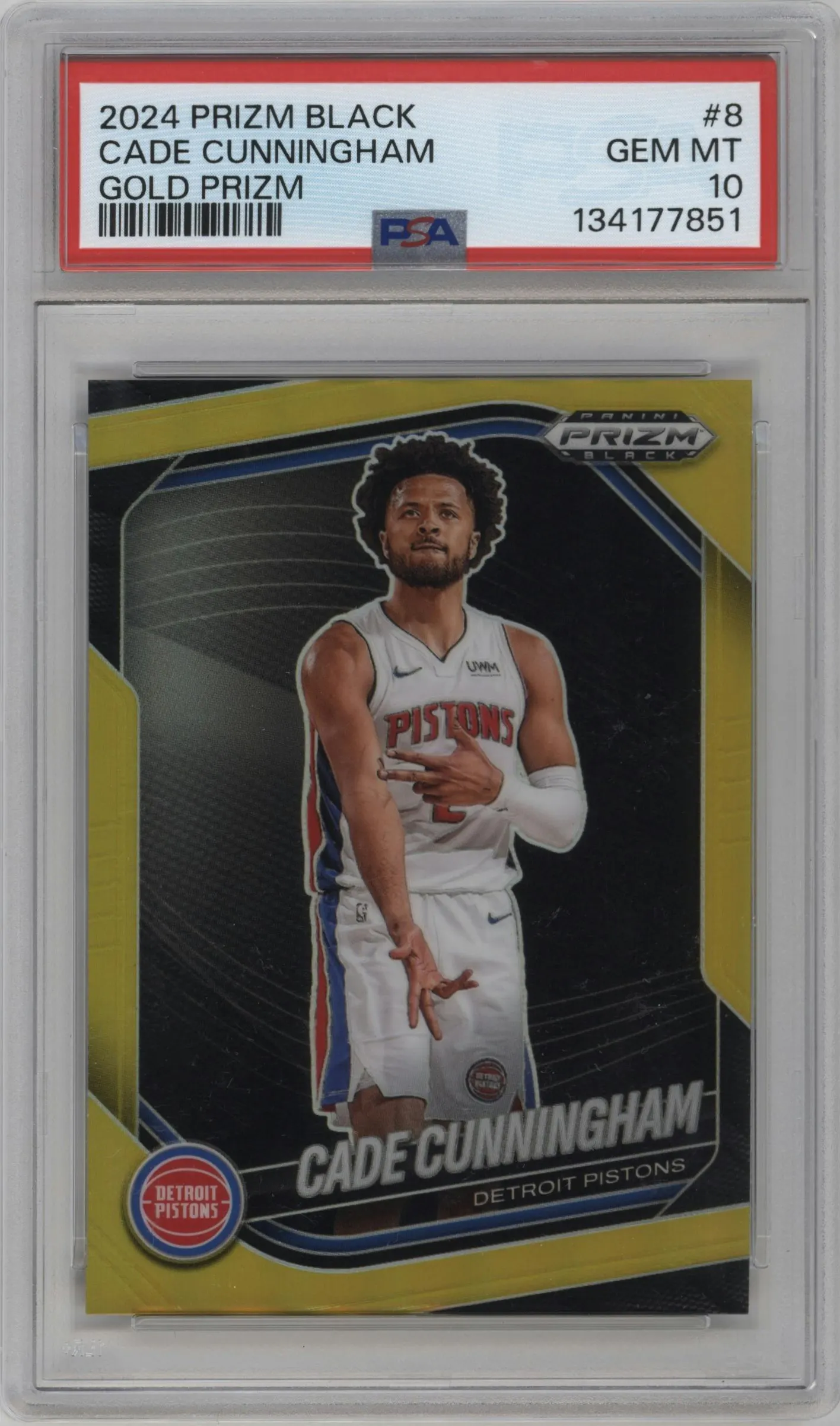 2024 Panini Prizm Black Cade Cunningham Gold Prizm #8 PSA 10
