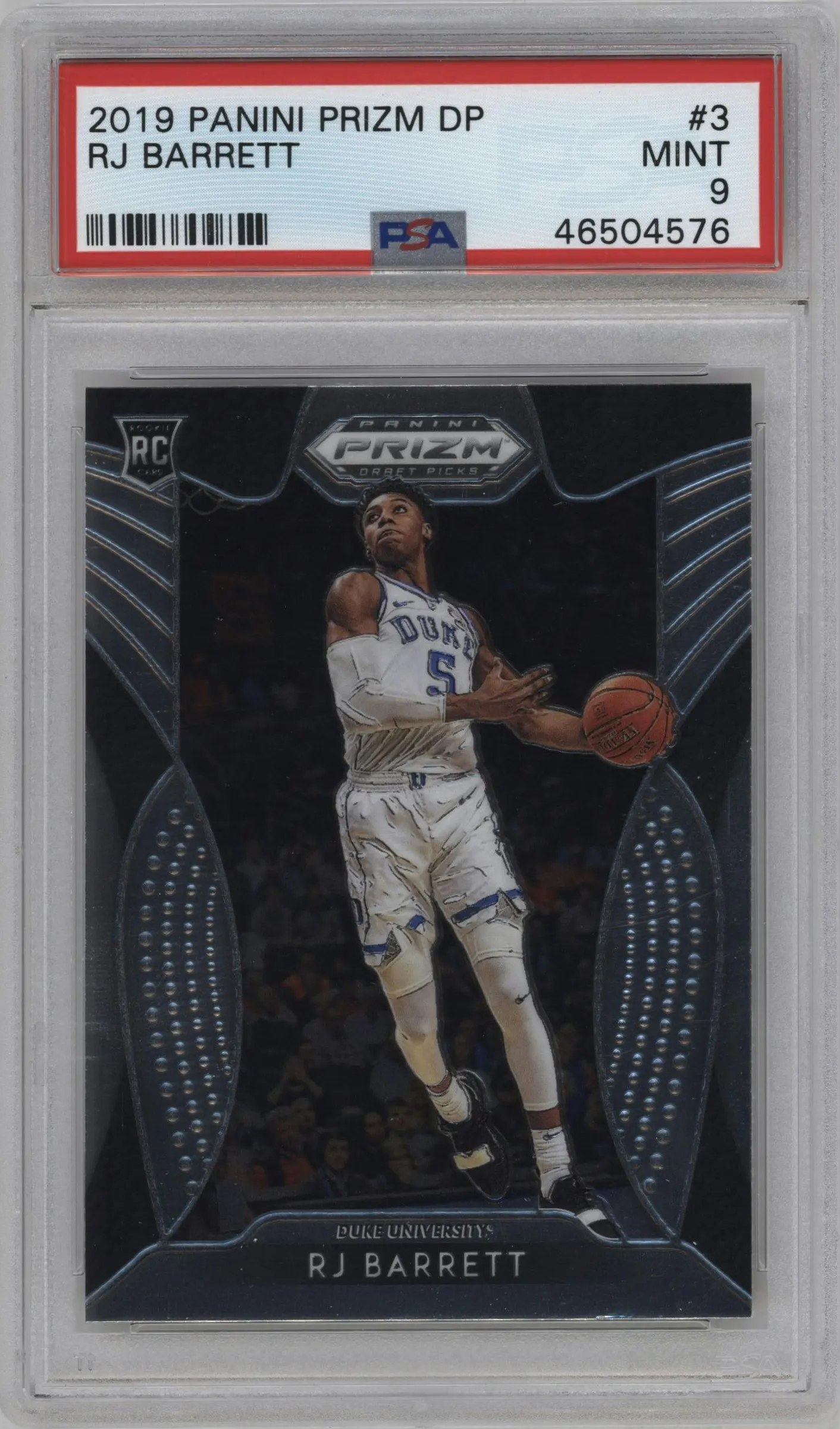 2019 Panini Prizm Draft Picks RJ Barrett #3 PSA 9