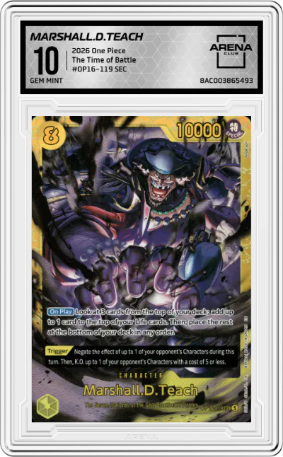 2026 One Piece The Time of Battle Marshall.D.Teach SEC #OP16-119 SEC ARENA CLUB 10